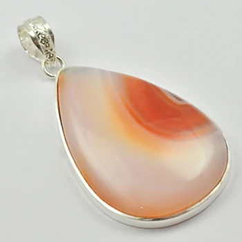 

Botswana Agates Pendant Silver Overlay over Copper , 65 mm, P3438