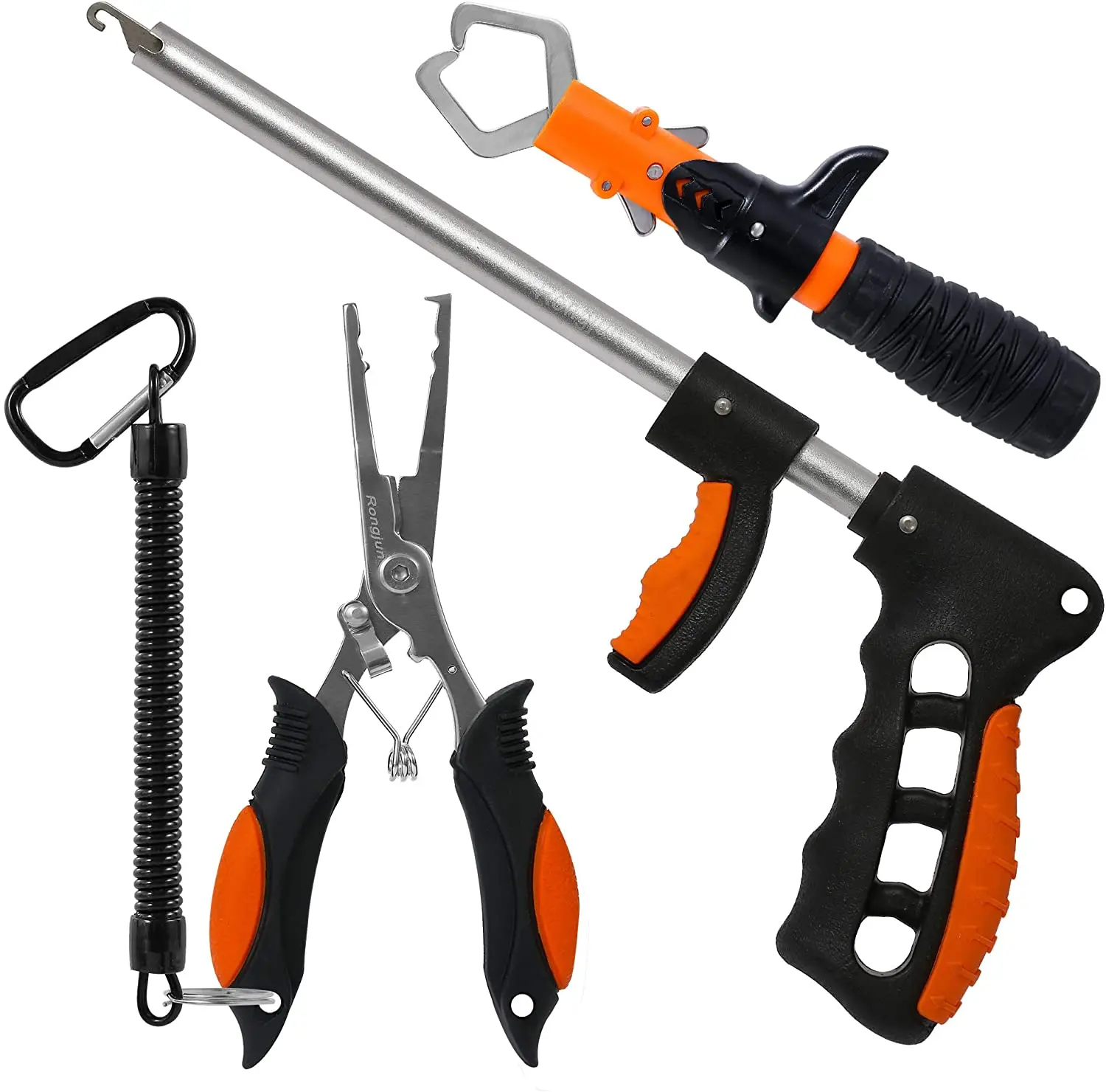 

3PC Fishing Tool Kit Aluminum Fish Hook Remover Muti-Function Stainless Steel Fishing Pliers Fish Lip Gripper with Pliers Sheath