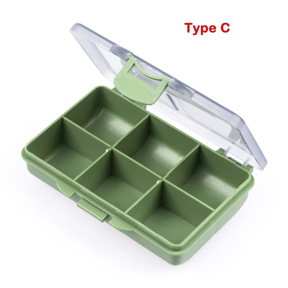 Коробка для рыболовных снастей, пластиковые крючки, приманка, чехол для хранения 14 отсеков, квадратный чехол, рыболовные снасти, инструмент для сортировки - Цвет: Type C