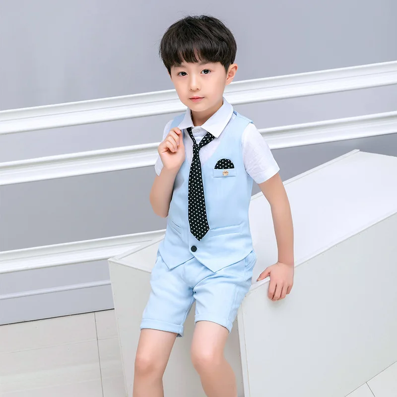 

Summer BOY'S Formal Dress Children Vest Suit Korean-style Boy Performance Wear Vest Three-piece Set