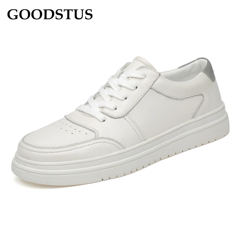 

GOODSTUS Men Pu Casual Shoes Breathable Comfortable Platform Solid Simple Style Great Quality Fashion Couple Walking Shoes