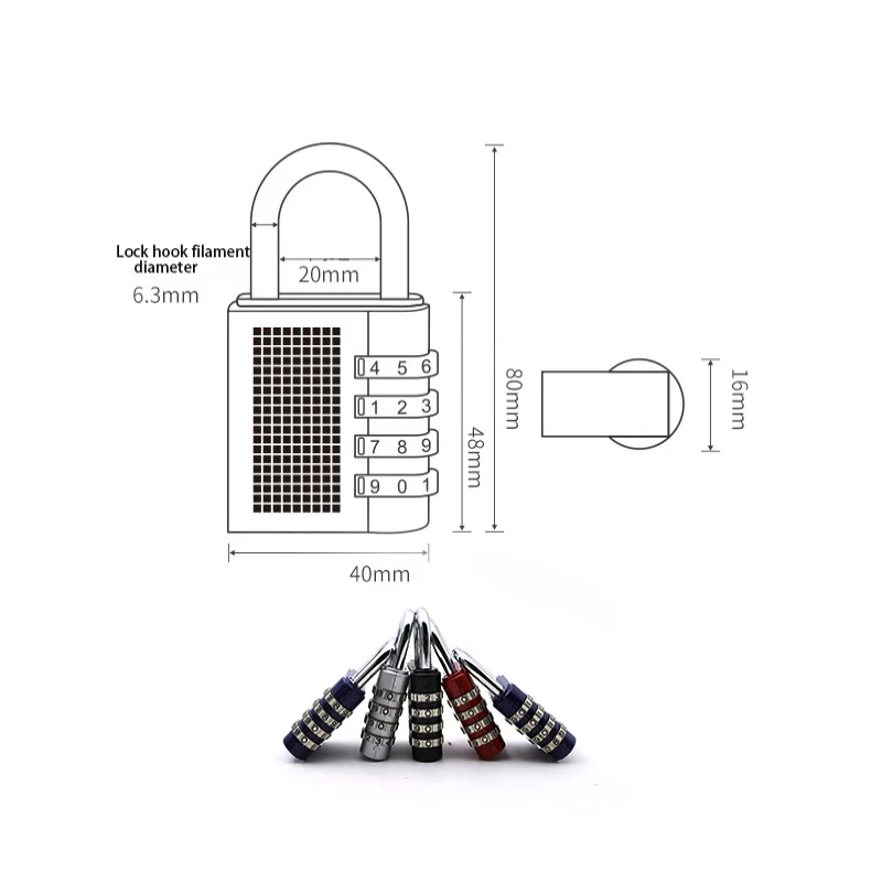 Металлический кодовый замок, 4 набора цифр, комбинированный чемодан, багажные коды, замок безопасности, цинковый сплав, шкаф, шкафчик