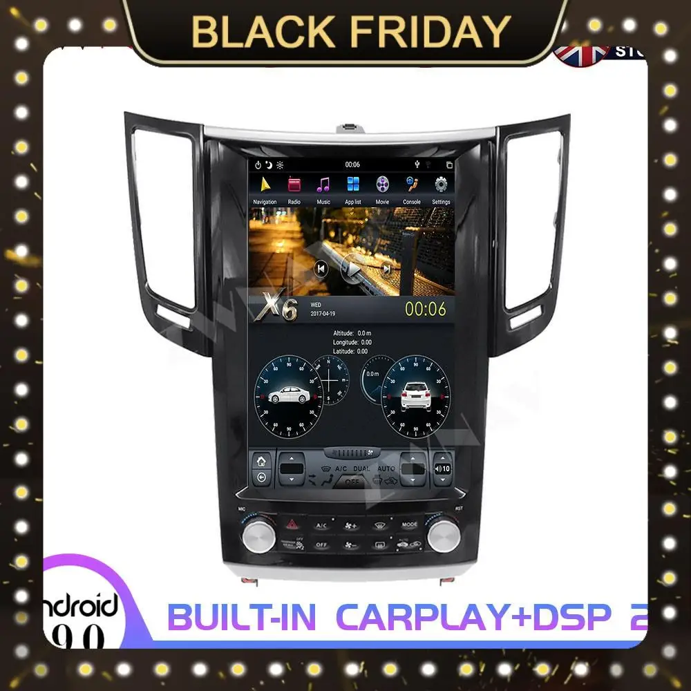 

Android 9 4+128GB 12.1 Inch Tesla Screen Car Multimedia Player For Infiniti QX70 FX25 FX35 FX37 GPS Auto Radio Stereo Headunit