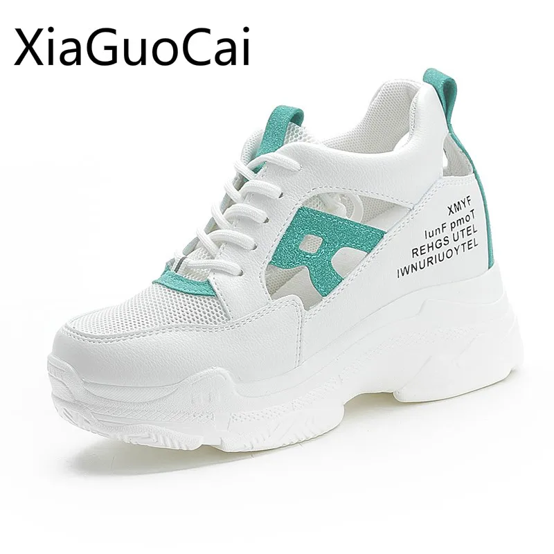 

Кроссовки женские сетчатые на платформе, увеличенные рост, дышащая повседневная обувь, лето