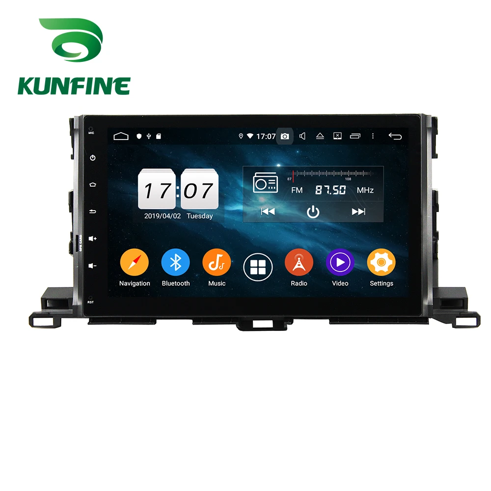 Android 9,0 Восьмиядерный 4 Гб ОЗУ 64 Гб ПЗУ автомобильный DVD GPS; Мультимедийный проигрыватель автомобиля стерео Deckless для TOYOTA Highlander-17 радио