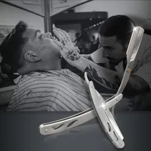 Винтажный нож для бритья с прямым краем из нержавеющей стали, Парикмахерская бритва, старомодный складной нож для бритья, инструменты для удаления волос бороды