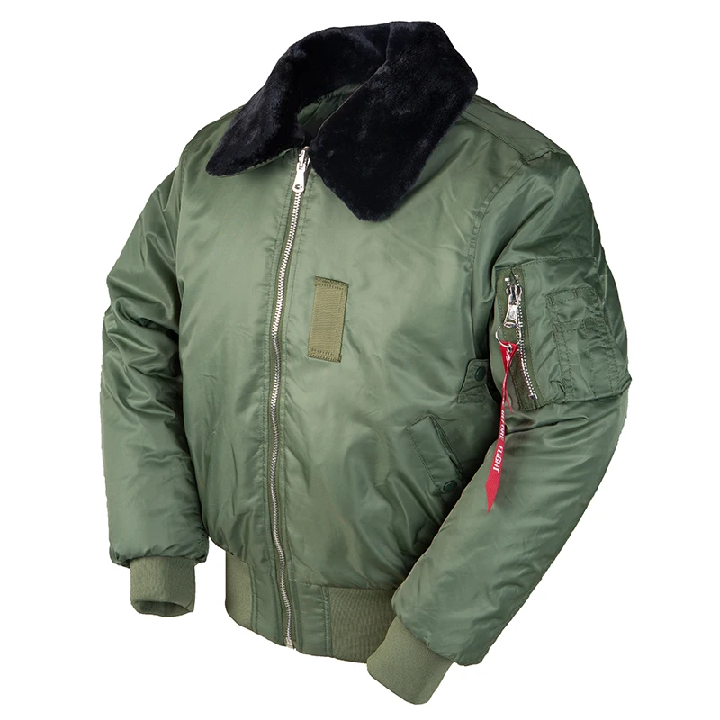 2019AW зимняя винтажная B-15 куртка-бомбер для полетов ВВС США куртка-пилот уличная куртка военная куртка в стиле хип-хоп тактическая армейская куртка для мужчин с мехом