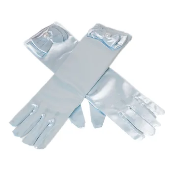 

Gloves for Girls Long Princess Gloves Girls Dress Glove Bow Costume Accessories Satin Gloves Birthday Gift Blue