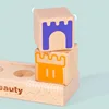 Montessori Camelot Jr Wooden Building Blocks Toys Prince Save The Princess Interactive Games for Kids 3d blocks Christmas Gifts 4