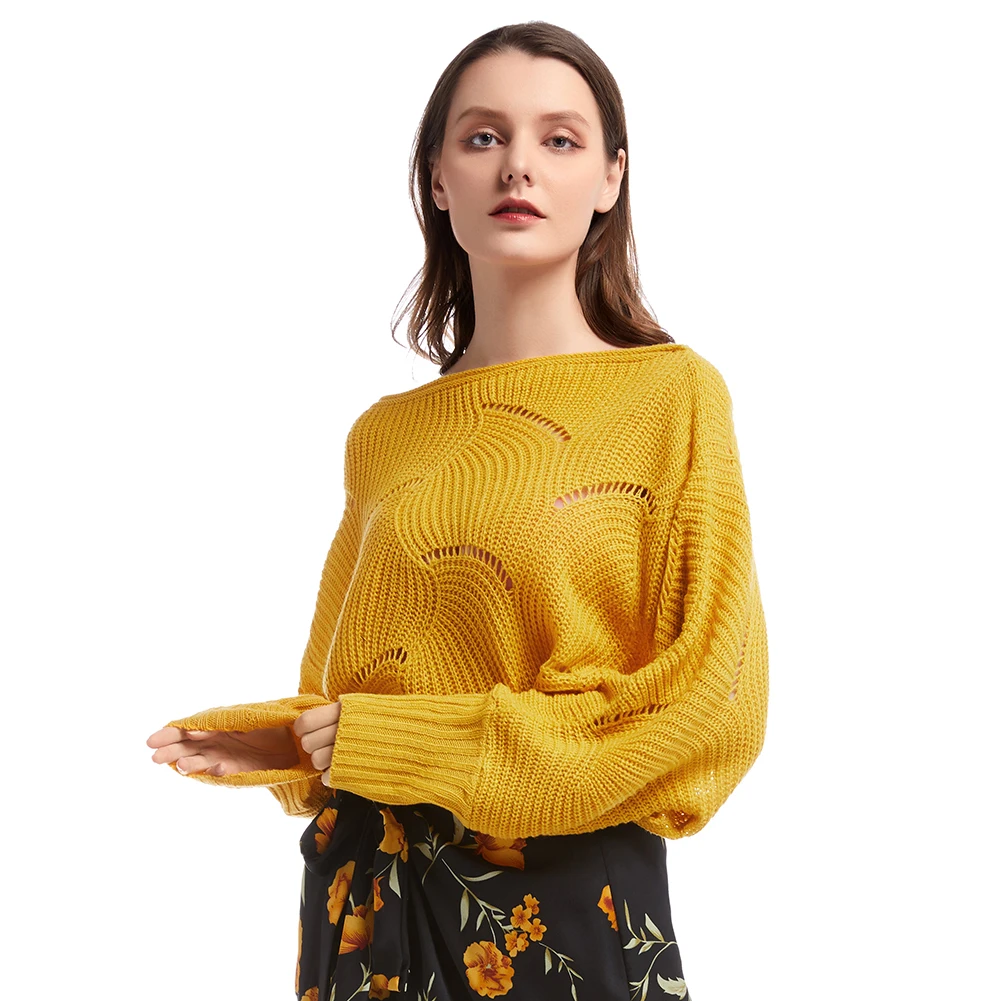 Bohisen 2019 Women Fashion Sweater Irregular Loose Lantern Bat Sleeve Cutout Knitted Basic Jumper Pull Femme Casual Knitted Bohisen 2019 Women Fashion Sweater Irregular Loose Lantern Bat Sleeve Cutout Knitted Basic Jumper Pull Femme Casual Knitted