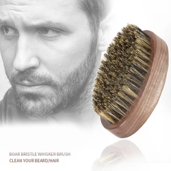 10cm Natural Boar Bristle Beard Brush For Men Bamboo Face Massage That Works Wonders To Comb Beards and Mustache Drop shipping