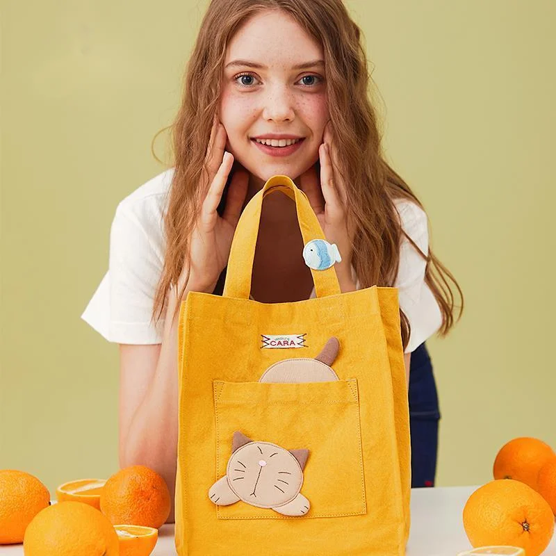 Cat Cute Handbags Shoulder Bags Ladies Canvas Large Capacity Messenger