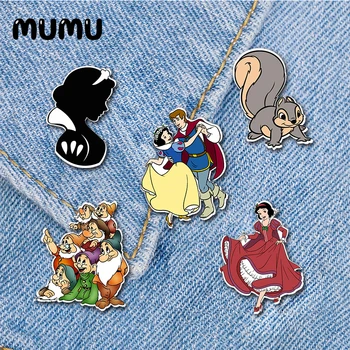 

2020 New Beauty Lapel Pin Princess Prince Acrylic Brooch Handmade Epoxy Resin Pins Jewelry For Shirt Bag Badge