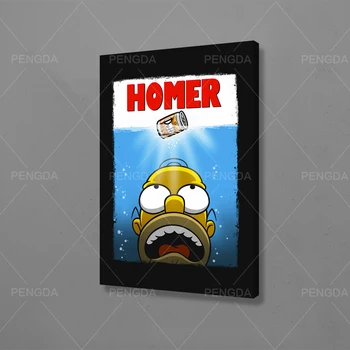 

Home Decor Canvas The Simpsons Pictures Wall Art Homer Cans Paintings Prints Sea Modern Cartoon Role Modular Poster Living Room