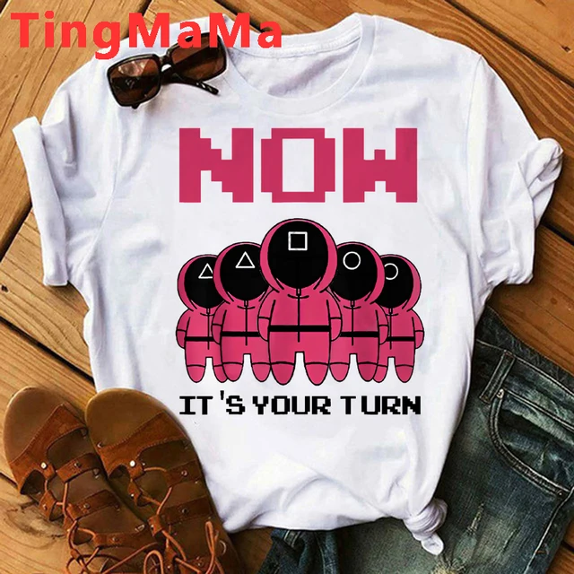 Korean TV Squid Game T Shirt Men Kawaii Cartoon Summer Tops 456 Graphic Tees Unisex Harajuku Fashion Korean Style T-shirt Male 69267