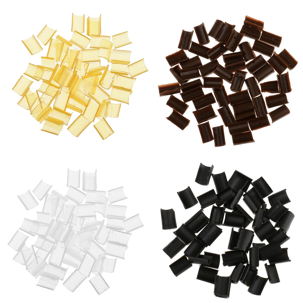 50Pcs Keratin Nail Glue Beads for U Tip Rebond Hair Extension Clip Hot Fusion Black Gold Brown White