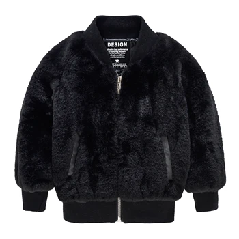 

Honeyzone Casaco Infantil Menina Winter Warm Fashion Girls Jackets Children Girl Black Fake Fur Outwear 2-6t Kids Jacket