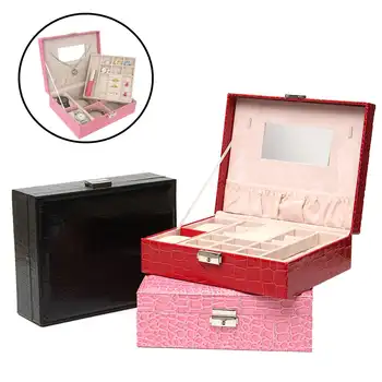 

2 in 1 PU Leather Storage Boxes Jewelry Ring Storage Holder Watches Boxes Necklace Display Case Watch Jewelry Case Organizer