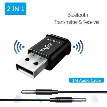 

USB Bluetooth 5.0 Audio Transmitter Receiver Adapter Wireless Audio Ttransfer Adapter for TV PC Car AUX Speaker