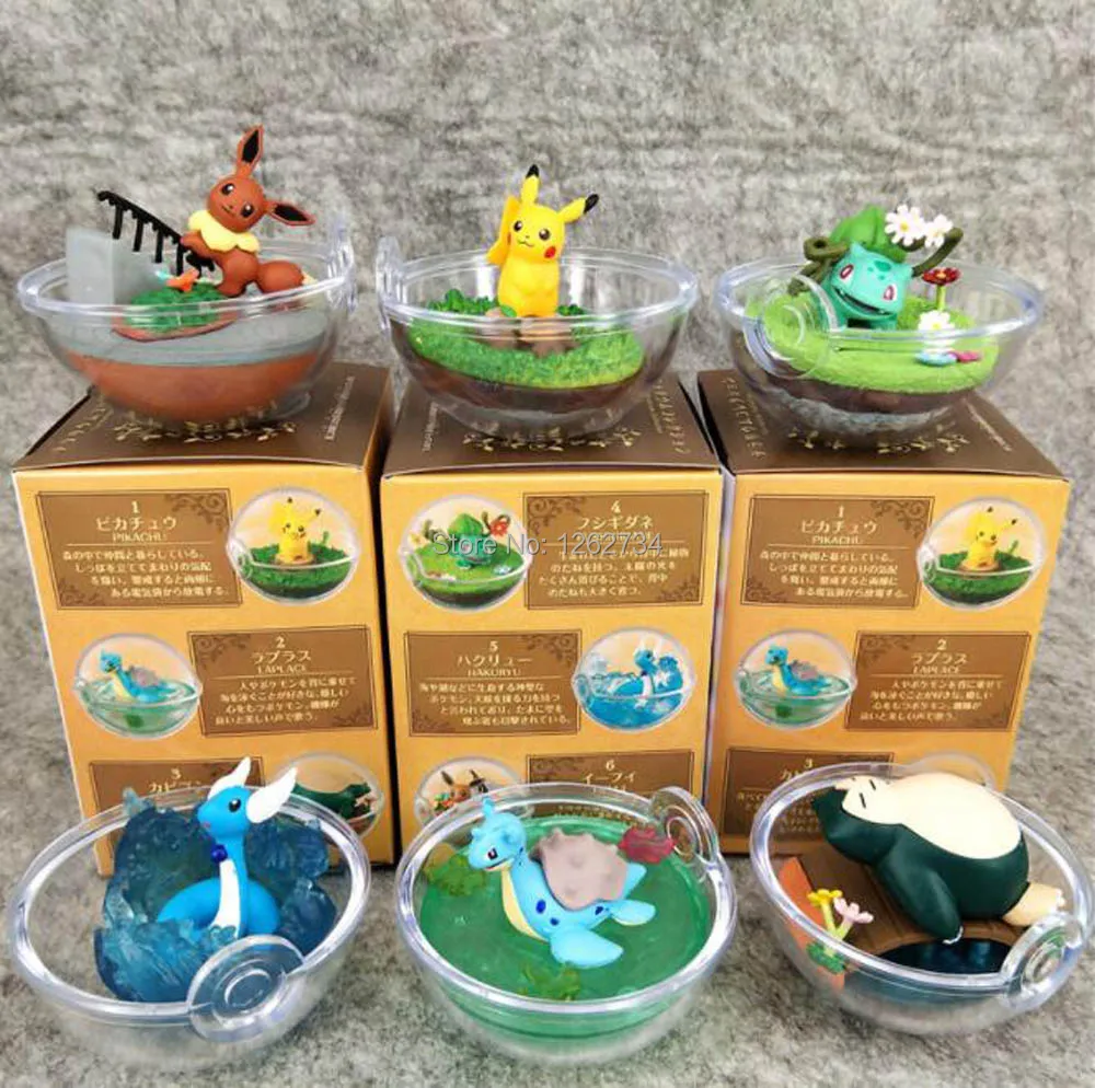 EMS 10 шт/партия 6 шт Gengar Pikachu слоупоке Eevee Moltres Umbreon Eevee Snorlax Lapras Dragonair 5 см Фигурки
