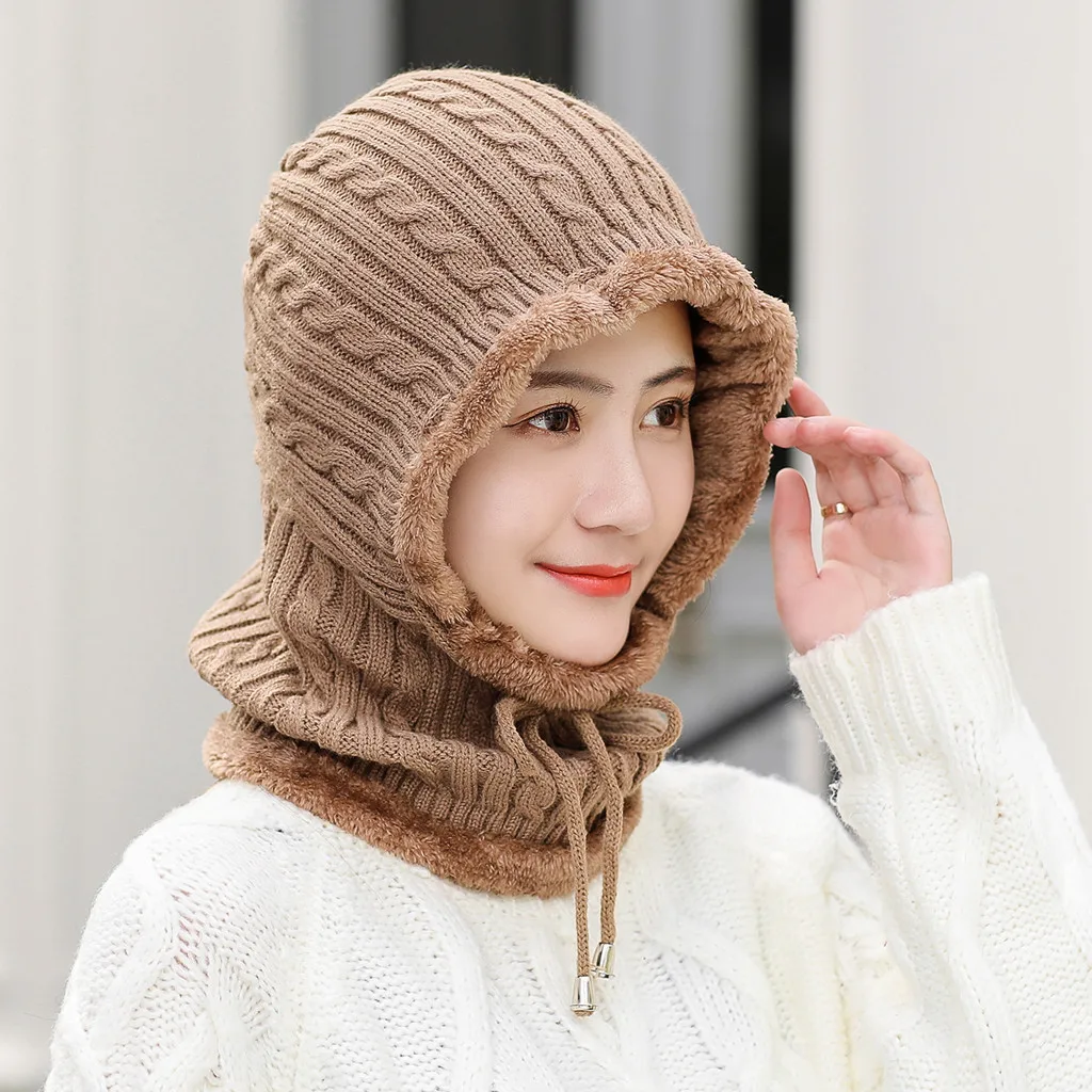 Зимние женские шапки, шапка, шарф, сиамский воротник, gorro, милая Зимняя Вязаная мужская шапка с черепом, берет#30108