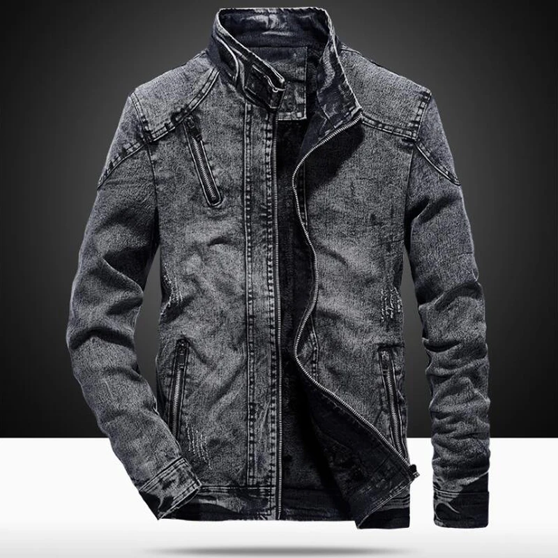 Джинсовая куртка для мужчин VogueTrendy Slim Fit винтажные джинсовые пальто мужские Ретро ковбойские модные джинсовые куртки поп весна осень теплое пальто