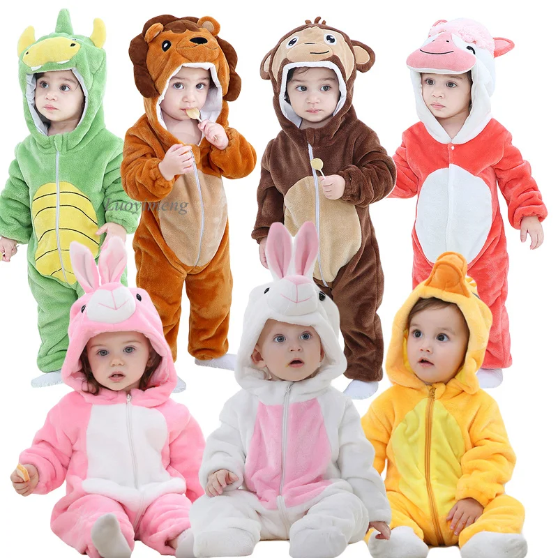Unicorn Pajamas for Kids Animal Sleepwear Toddler Girls Flannel Romper Suit for Halloween Birthday Party 