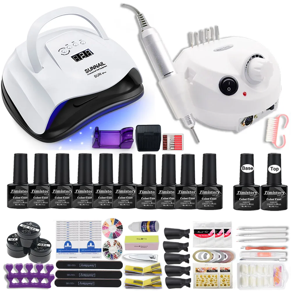 Dropshipping Hot Sale 30/20/10 colors nail Gel polish Set Manicure Set Acrylic Nail Kit With high quality 20W Nail Drill Machine