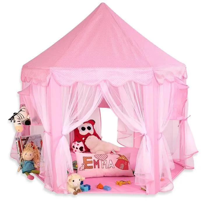 

3 In 1 Tent Baby Toys Girls Birthday Gifts Play House 140cm Hexagonal Pink Children's Princess Castle/doll House Anti-mosquito
