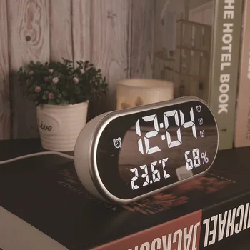 

HD LED Display Temperature Display with Backlight electronic Watch Desktop Clock Mirror Digital Alarm Clock Snooze Table Clocks