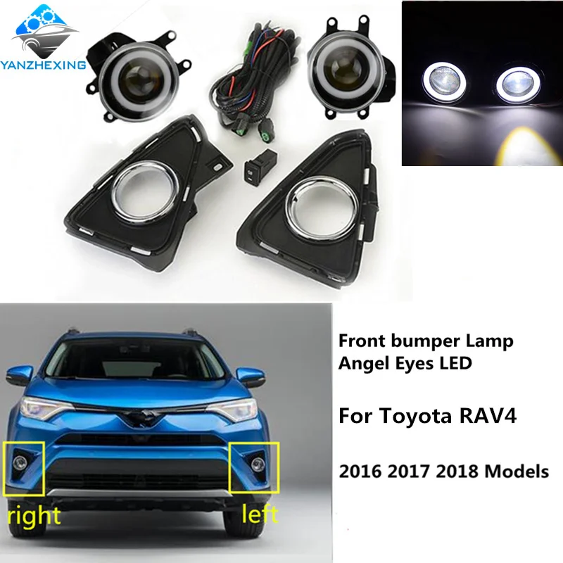 1 комплект абсолютно Превосходное качество ангельские глазки автомобильный Стайлинг передний бампер светодиодный Противотуманные фары с для Toyota Rav4 Rav 4 - Цвет: Angel eye LED