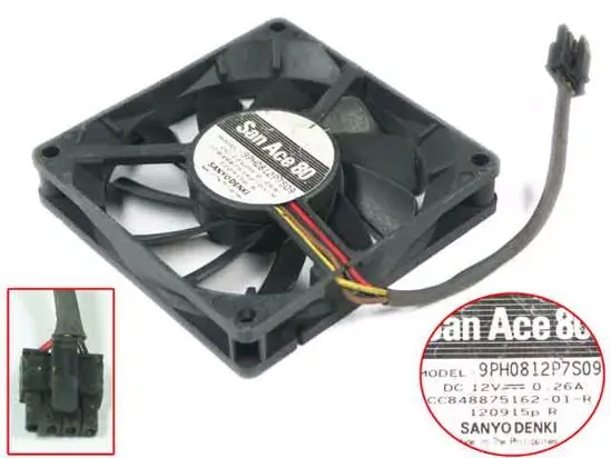 Вентилятор охлаждения сервера SANYO DENKI 9PH0812P7S09 DC 12 В 0 26 а 80x80x15 мм | Компьютеры и офис