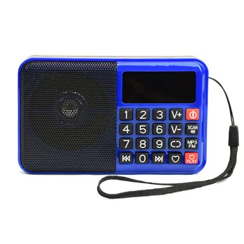 

Button With Speaker Wireless Digital FM Radio Boombox Elder Multifunctional TF Card Music MP3 Player Easy Operation Portable