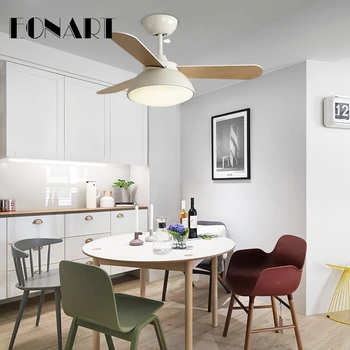

42 inch European simple modern luxury decoration three color LED remote control ceiling fan lamp ac110-220V motor ceiling fans