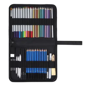 

51pcs Round Rod Colored Pencil Art Painting Sketch Drawing Set with Nylon Bag pencils for drawing colour pencil for scribbling