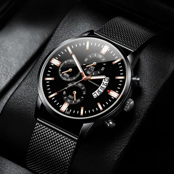 

New Fashion Men Watch Male Dress Watch Simple Luxury Men Business Mesh Strap Quartz Wrist Watch Relogio Masculino C132