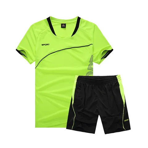 Футбольный комплект для детей, спортивный костюм, Майки для мальчиков, командная униформа, футбольные тренировочные комплекты, одежда для бега, костюмы для детей, близнецы - Цвет: Зеленый