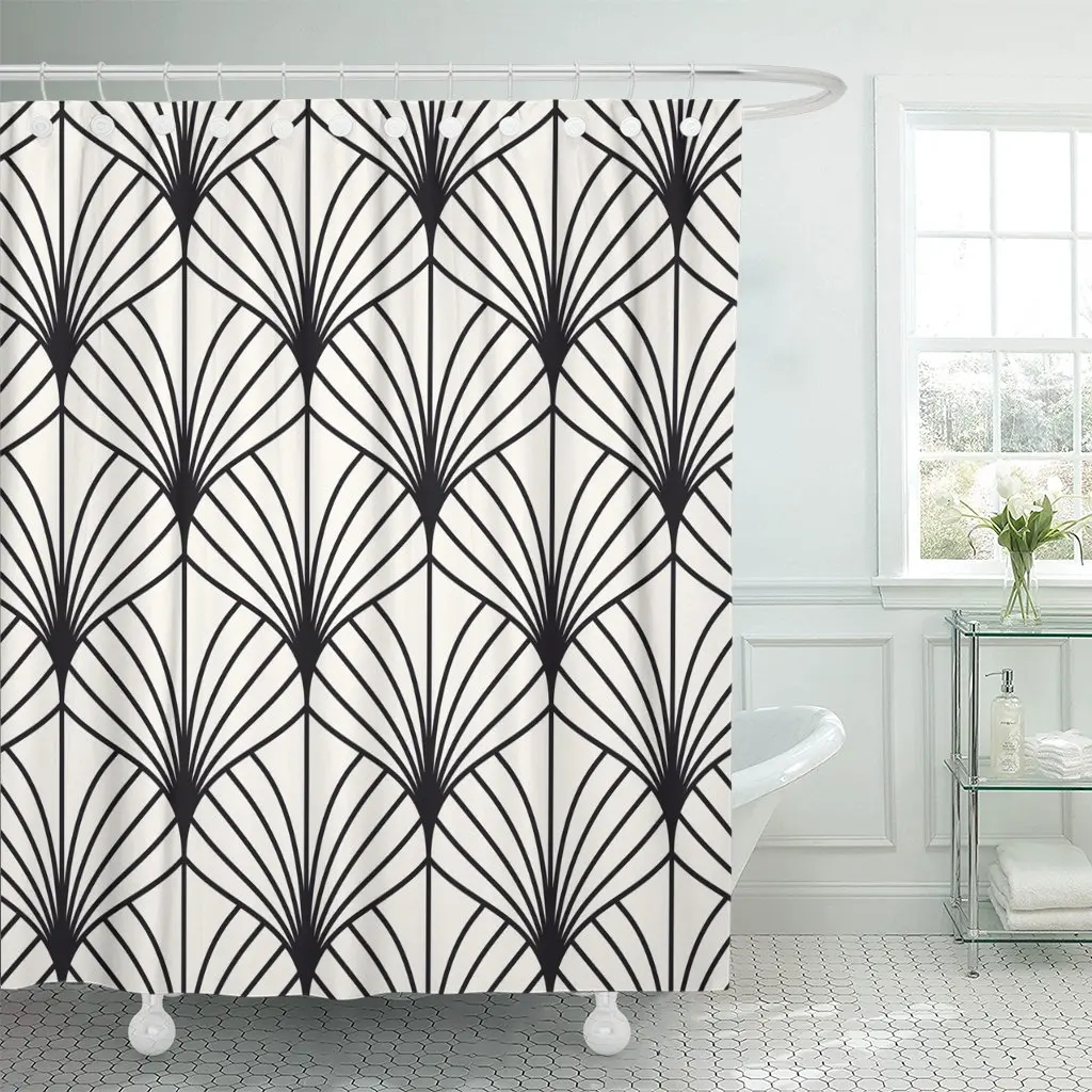 Pattern Persian Antique Geometric Vintage Floral Abstract Damask Arabesque Shower Curtain Polyester 60 x 72 inches Set with Hook | Дом и сад