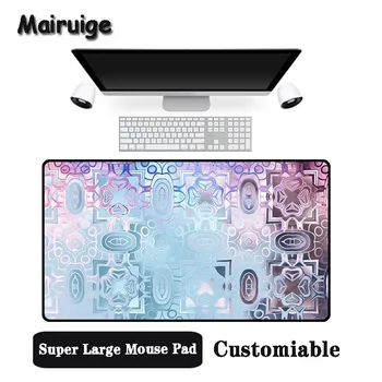 

Mairuige Big Promotion Large Size Multi-size Locked Mouse Pad Colorful glass painted Pattern PC Computer Notebook Desk Mat