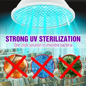 

LED Germicidal Lamp LED UV Sterilizer Light 25W 35W 50W E27 UVC LED Lamp 220V Ultraviolet Bulb 110V Disinfection Light Amuchina