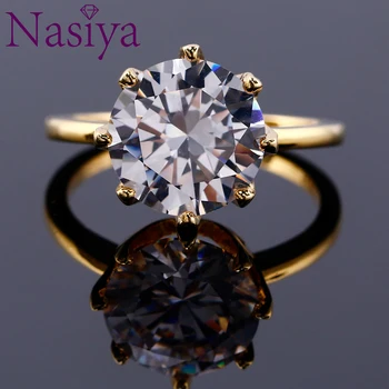 

2019 Ring Fashion Big Round 10 MM Zircon Multicolor Ring Female Engagement Wedding Party Jewelry Anniversary Gift For Girl
