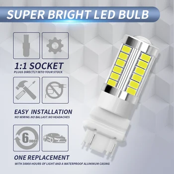 

2pcs 3157 5730 33SMD Car LED Brake Light Driving Light Replacement Bulbs for Automobile M8617