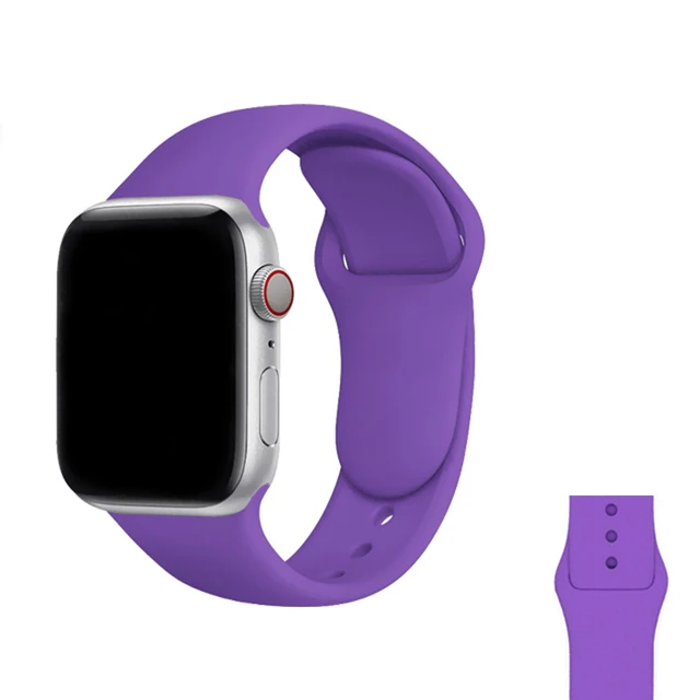 Silicone Strap For Apple Watch Band  7 41mm/45mm Series 6 SE 5 4 42mm/44mm Rubber Wristband iWatch 3 2 1 38/40mm Smart Bracelet 41