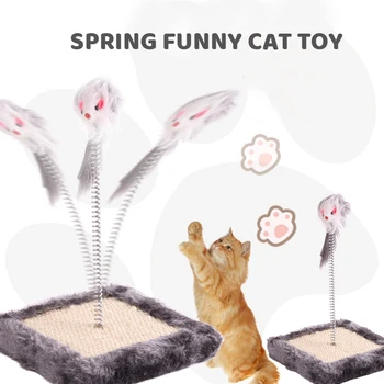 

Funny Dog Cat Stick Mouse Appearance Toys Plush Cat Toy Spring Kitten Interactive Stick Game Wand Pet Supplies Cat Accessory