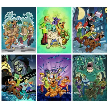 

Diamond Painting 5D Full Square/ Round "Scooby Doo Cartoon" Diamond Rhinestone Crystal Cross Stitch Mosaic Home Decor Gift
