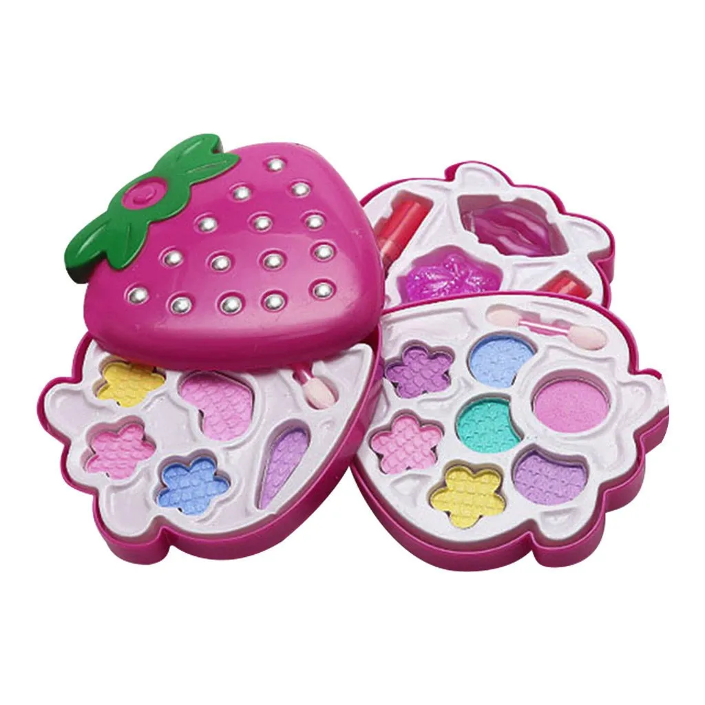 Juego de simulación divertido para niñas, conjunto de herramientas de maquillaje, lápiz labial de simulación y sombra de ojos, regalo de Navidad