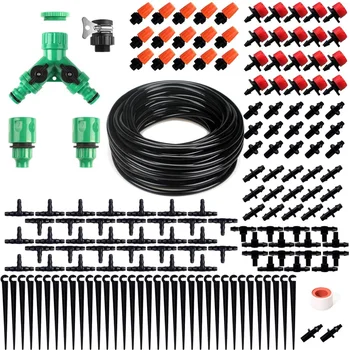 

40M Mini Drip Irrigation Kit, Garden Plant Watering Kit Garden Fog Cooling Irrigation System with Distribution Tube Hose Adjusta