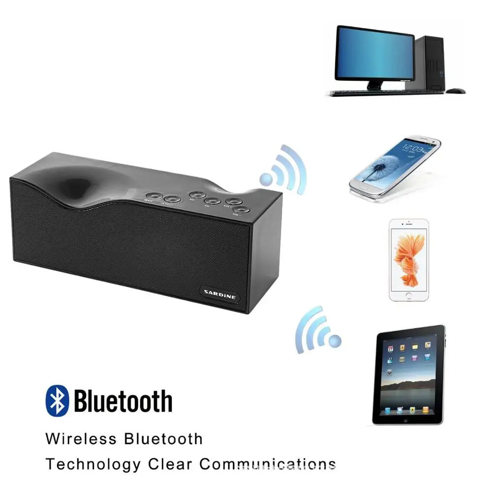 

ZOMTOP Portable Bluetooth wireless speaker better bass 24 hours playback time TF auxiliary FM radio Bluetooth USB multifunction