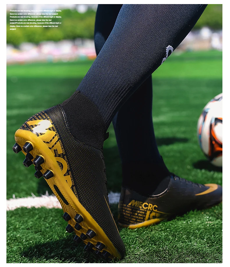 Высокие футбольные бутсы спортивные шипы футбольная обувь для мужчин Дети Мальчики футбольные бутсы уличные кроссовки ботильоны футбольные кроссовки
