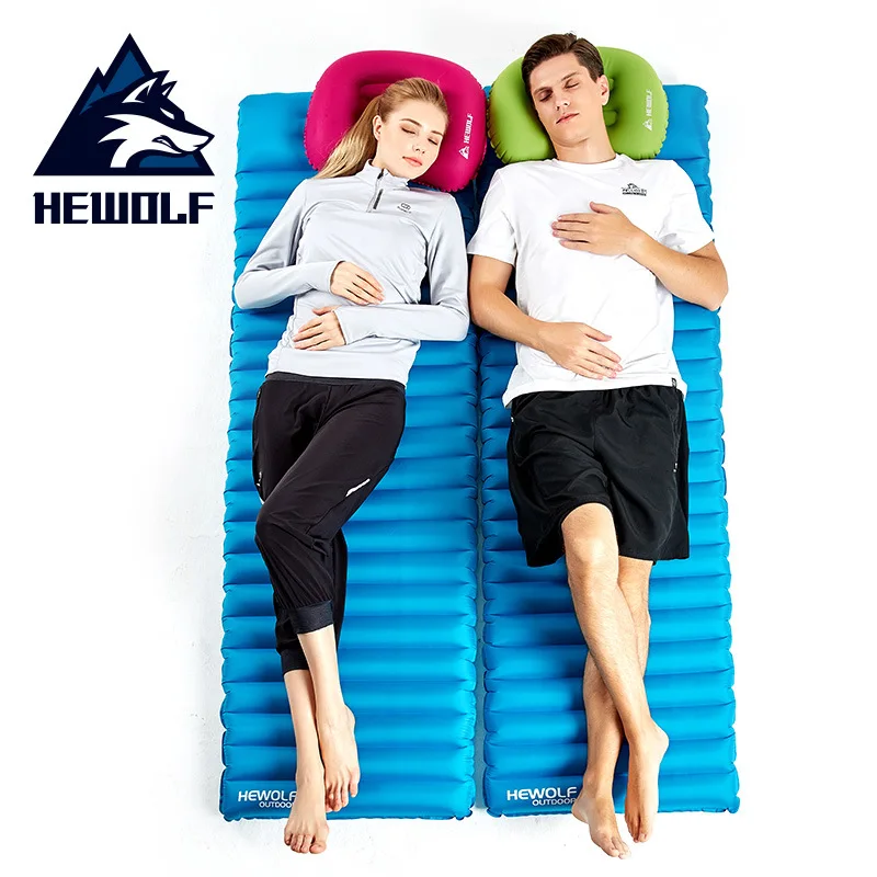 Best  Hewolf Outdoor Air Bag Type Inflatable Cushion Ultralight Sleeping Pad Single Widened Thickening In